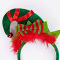Miniatyrbild 6 av 8: 2 st jultomtehatt pannband spetsig hatt hårbåge med fjäder rosett söt julhatt hårband jul utklädningskostym fest hatt huvudbonad No Ears