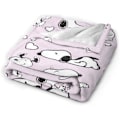 Miniatyrbillede 2 af 4: Snoopy Flannel Tæppe Super Blødt Flannel Fleece Tæppe Fluffy Varmt Tæppe Til Seng, Sofa, Flere Størrelser Til Voksne Børn Teenagere Velmatchet B 50x40in 125x100cm