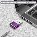 Miniatyrbild 2 av 4: 3-pack USB C-adapter, Typ C hona till USB A hane laddningskabelkonverterare för Apple Watch Ultra iWatch Series 8 7 9, iPhone 11 13 14 16 Plus Max Pro