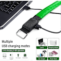 Pikkukuva 2 / 4: 4 kpl USB ladattavia LED-rannekkeita, heijastava LED-juoksuranneke, säädettävä vilkkuva ranneke, turvallinen LED-ranneke käsivarteen/ranteeseen/nilkkaan
