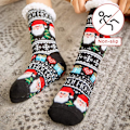 Miniatyrbillede 3 af 5: Jule-Sokker Unisex Varme Sokker Jule-Teddyforet Antislip Vintersokker Til Mænd Kvinder Sort