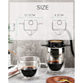 Miniatyrbilde 2 av 6: Bærbar Håndbrygger for 1-2 Kopper, Rustfritt Stål Bærbar Kaffe Filter, Gjenbrukbar Kanne Kaffe Drypper Filter