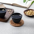 Miniatyrbillede 4 af 5: Tekopper, Japansk Stil Emaljeret Støbejern Tekop Sæt af 2, Polka Dot Jern Retro Kop (120ML)