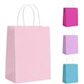 Miniatyrbilde 1 av 7: Gaveposer til Fest 10 stk Papirgaveposer til Barnfest, Papirposer med Håndtak, Små Gaveposer Ideelle til Bursdag, Bryllup, Babyshower, Jentefest Pink 10 count