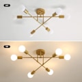 Pikkukuva 1 / 5: Moderni 5-haarainen LED-kattovalaisin E27-kattokruunu 70 cm olohuone kaikki valkoinen