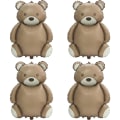 Miniatyrbild 1 av 5: 4D 35'' stora bruna björnballonger Tecknad nallebjörn festtillbehör, 4-pack matt björn Helium Mylar folieballonger för Jungle Woodland