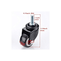 Miniatyrbillede 2 af 5: M8x25mm 4 stk. lastbærende 240 kg vogn roterende hjul PU møbelpulvererstatning (uden bremsehjul),--