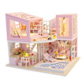 Miniatyrbild 3 av 5: DIY Miniatyrdockhus Miniatyrhus Kit med LED-ljus