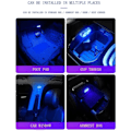 Miniatyrbillede 2 af 5: 2 stk Bil LED-lys interiør, 7 farver LED-lys interiør bil lys