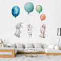 Miniatyrbillede 2 af 5: Søte kanin- og ballondekaler Kanin vægklistermærker Soveværelse L