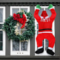 Miniatyrbild 4 av 4: 67\" stor jultomte juldekorationer 5,6 ft hängande jultomte kostym från ränntak jul jultomte dekorationer för inomhus utomhus