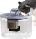 Kattvattenfontän 1,5L, extremt tyst vattenautomat för husdjur med justerbart flöde, USB-driven, för katter och små hundar inomhusbruk, blå