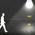 Miniatyrbillede 4 af 5: E27 LED-pære, Med bevægelsessensor, 7W, Hvid, 2 stk