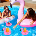 Pikkukuva 5 / 5: 12-pack uppblåsbar dryckeshållare, flytande dryckeshållare för pool, uppblåsbara flamingokoppunderlägg för poolfest