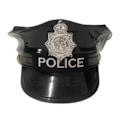Miniatyrbilde 3 av 5: CDQ Polis Hatt Kostym Uniform Hatt för cosplayfest Svart
