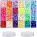 Miniatyrbillede 1 af 5: DIY runde polymer lerperler flade lerperler sæt til smykkefremstilling som billedet viser
