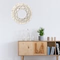 Miniatyrbild 4 av 4: Boho Väggspegelram Tapet Handgjord Vävd Makramé Bakgrund Väggram Tapet För Hemmet