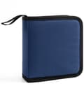 CD/DVD Storage Case - Oxford Fabric - Blue - Holds 40 Discs - 16x15.5x4.8 cm - With Zipper