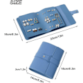 Miniatyrbillede 2 af 5: Øreringeholder Organizer med foldbart bogdesign Øreringe Bog Organizer, Bærbar Læder Rejse Øreringe Taske blue