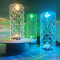 Miniatyrbild 3 av 5: Kristalllampa 16 färger Touch Control Sparkle Rose Fjärrkontroll Bordslampa Romantisk atmosfär Prisma Diamant Uppladdningsbar LED