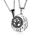 Pikkukuva 3 / 5: Mode Kreativ Design Valentine S Confession Rostfritt stål Sol Måne Pusselhänge Halsband För män Kvinnor Par Smycken Silver