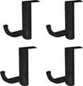 Självhäftande hörlurshållare, plastställ för skrivbord, 4-pack svart