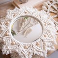 Miniatyrbilde 5 av 5: Boho veggdekor speil Makrame sirkel hengende speil for soverom stue leilighet entré hjeminnredning