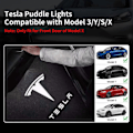 Pikkukuva 2 / 5: 4kpl Tesla Puddle Lights Auton Ovilogo Projektori, Ultra-Light LED 3D Laser Ghost Shadow Light, Tervetulovalot Model 3 Y S X Tarvikkeet