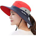 Miniatyrbild 1 av 6: Solhatt Dam Herr 3u201d Bred brätte UPF 50+ Fiske Strand Bucket Hats Red Blue