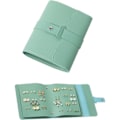 Miniatyrbillede 1 af 5: Øreringeholder Organizer med foldbart bogdesign Øreringe Bog Organizer, Bærbar Læder Rejse Øreringe Taske green
