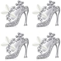 Pikkukuva 1 / 5: 4 kpl Bling korkeakorkoiset venttiilin kiinnikkeet Crystal Shoe Car Clips R