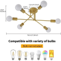 Miniatyrbilde 2 av 5: Moderne taklampe 5-hodet LED-taklampe E27 lysekrone 70 cm stue all white