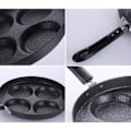 Miniatyrbillede 4 af 5: Pandekagepande, 24 cm pandekagepande med 4 huller, rund stegepande med non-stick, morgenmadspande (sort)