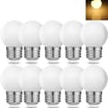 10-pakning E27 skruebase 1W LED-lampe lyspære for dekorasjon varmhvit KLB