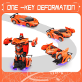 Miniatyrbilde 3 av 5: Fjernstyrt bil, Transformerende bilrobot Rc biler for barn gutter jenter gave, 2,4G 1:18 racerbil med en knapp- Orange