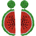 Miniatyrbild 1 av 5: Söta frukt Vattenmelon pärlor Dangle Stud örhängen för kvinnor Tonårstjejer Rolig frukt Bohemian Statement Harts droppe örhängen Modesmycken