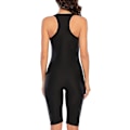 Miniatyrbillede 5 af 5: Dame badetøj i ét stykke langærmet rashguard dame våddragt atletisk badedragt surfing dykning lynlås foran badetøj badedragt Xd1 Black Sleeveless Black Sleeveless 3XL