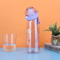 Miniatyrbillede 2 af 3: Smagssat vandflaske med 7 duftkapsler Air Water Up Flaske Frostet Sort 650 ml Air Startpakke Vandkop til camping sport, Transparent Li Transparent Purple