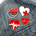 Miniatyrbild 2 av 5: 7-pack Medicinska Emblembröstnålar Elektrokardiogram Stetoskop Flerfärgad