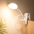 Miniatyrbillede 2 af 5: Fleksibel 360 graders læselampe clip-on lampe 3 lystilstande og 5 dæmpbare, USB genopladelig trådløs LED bordlampe til læsning i sengen, hvid