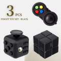 Miniatyrbillede 2 af 5: 3 stk. Fidget Toy Bundle til ultimativ stressaflastning, Infinity Cube og Controller - Perfekt kontorgave til børn