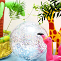 Miniatyrbild 4 av 5: 5-pack badbollar Jätte poolbollar Jätteblixt uppblåsbara badbollar Simbassäng Vatten Strandleksaker - Silver