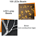 Miniatyrbilde 4 av 8: Varme hvite LED Bonsai trelamper, 108 justerbare grener, innendørs USB-lampe med fjernkontroll Varmt hvitt Varm vit Parent