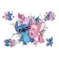 Miniatyrbilde 1 av 4: Stitch og Angel 3D veggklistremerke, tapet, PVC, 50cm*36cm
