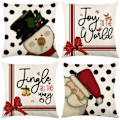 Miniatyrbilde 1 av 5: Julkuddfodral Jultomten Snögubbe, Merry Bright Let It Snow Kuddfodral, 18 x 18 tum, 4-pack