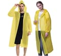 8-pack Regnponcho, Regnjacka Herr, Dam, Vattentät EVA-Regn, Cape Regnjacka Gul Yellow