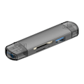 Miniatyrbillede 1 af 5: CDQ 6 i 1 USB 3.0-kortlæser SD TF-kort USB -hukommelse Grå
