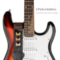 Miniatyrbild 4 av 7: Gitarrband, 100% Mjukt Bomullsband med 3 Plektrumhållare Axelband för Bas, Elektrisk & Akustisk Gitarr (Kaffe) Brown