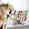 Miniatyrbild 3 av 3: Sminkspegel, 3 sidor Sminkspegel Bordsspegel med 21 led Vikbar Dimbar 180 grader Justerbar rotation 1x 2x 3x