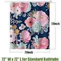 Miniatyrbilde 4 av 5: Dusjgardiner for bad, dusjgardiner 72\" L x 72\" B med 12 plastkroker, vanntett polyester (08)